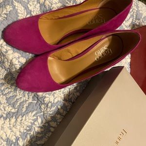 Franco Sarto EVIE fuschia suede leather heel pump Size 9